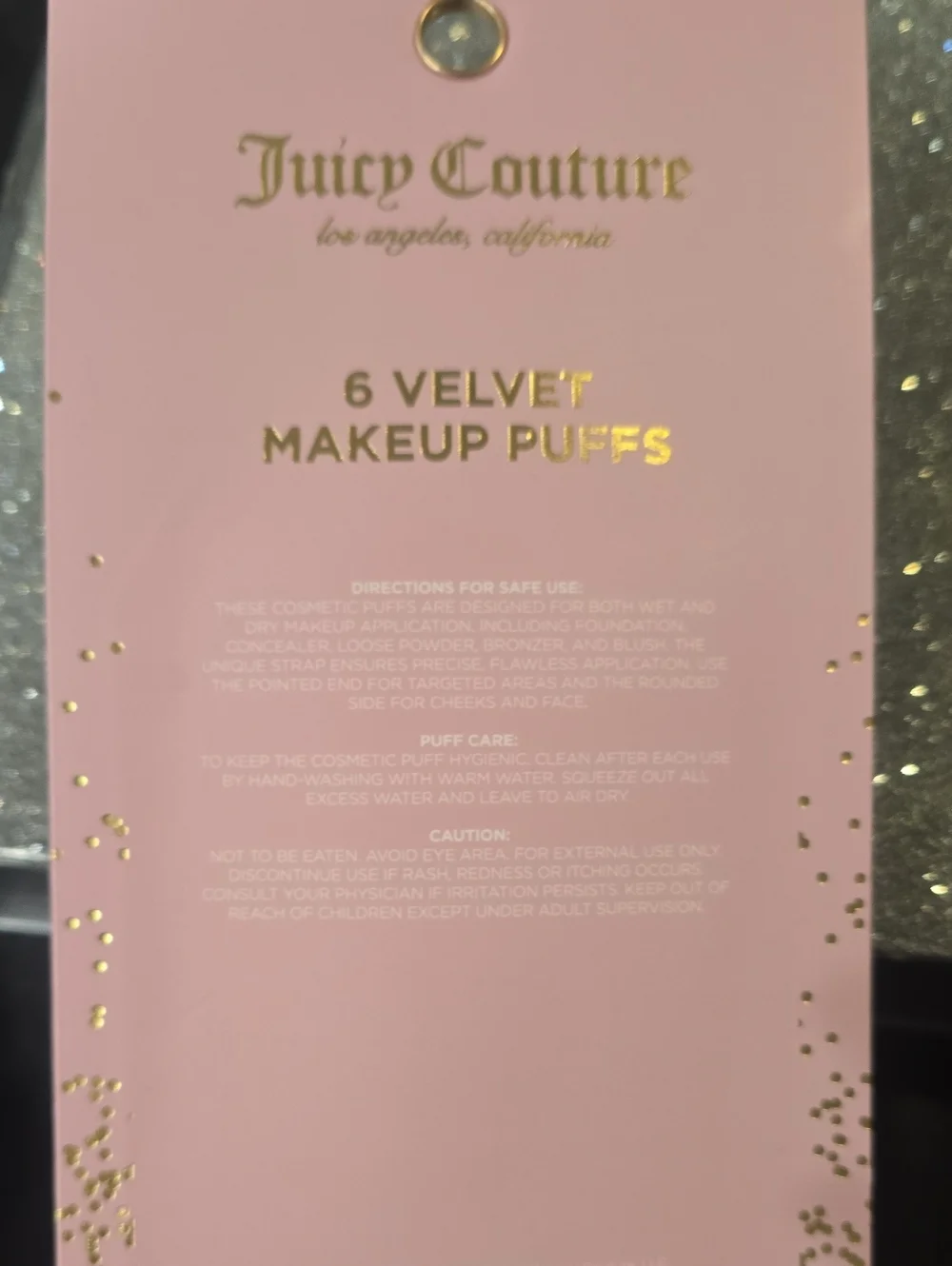 Juicy Couture Pink Velvet Makeup Puffs - Set of Six